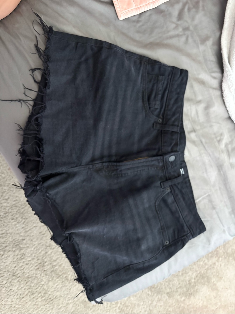 Old Navy Black Frayed Hem Jean Shorts